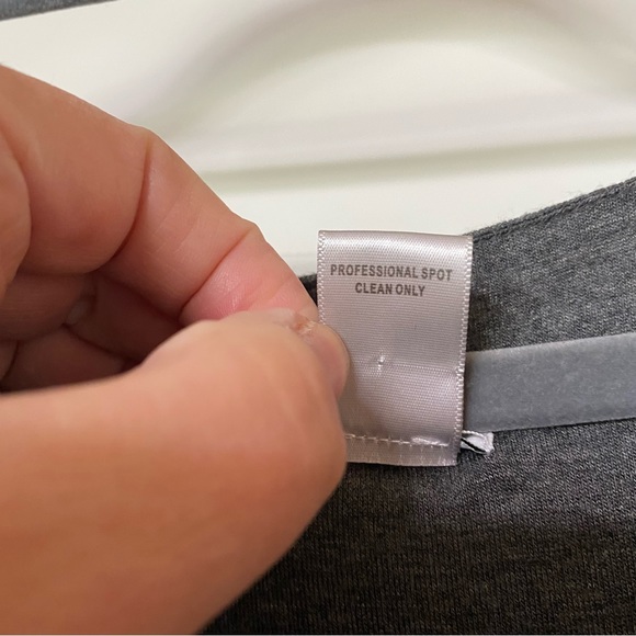 Vintage Cache Gray Dress Long Sleeve W/Black Velvet Design - Picture 9 of 9